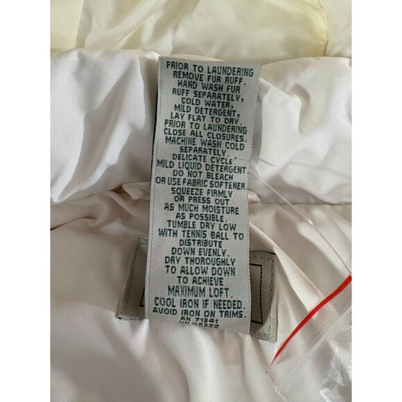 LL Bean Warm Long Goose Down Puffer Hood Coat Jacket sz L Petite co: white NWOT - Picture 3 of 9